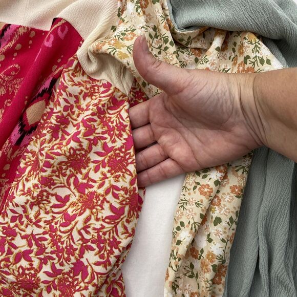 Oli & Hali Boho Patchwork Floral Blouse Button Front Top Womens Small - Picture 6 of 13